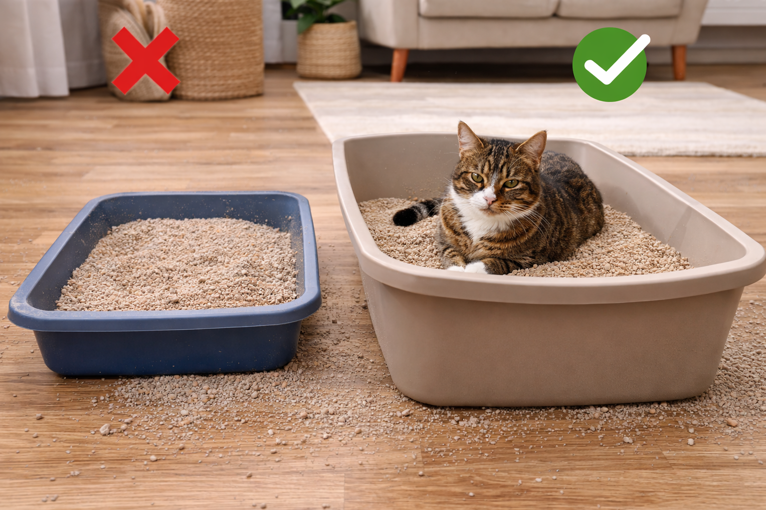 Caixa de areia inadequada favorece gato jogar areia para fora da caixa