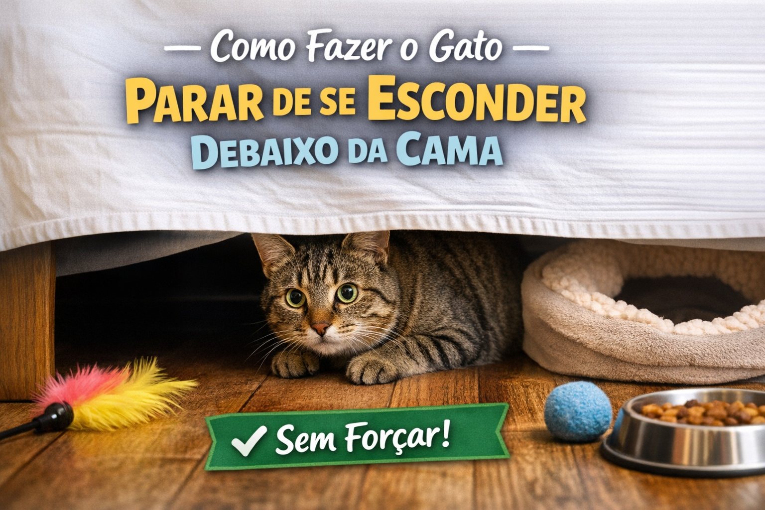 gato se esconde debaixo da cama e como ajudar sem forçar

