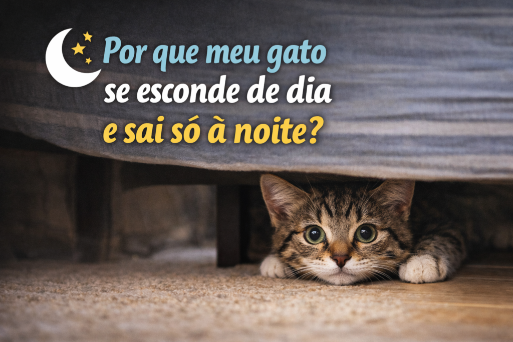 Gato escondido debaixo da cama durante o dia