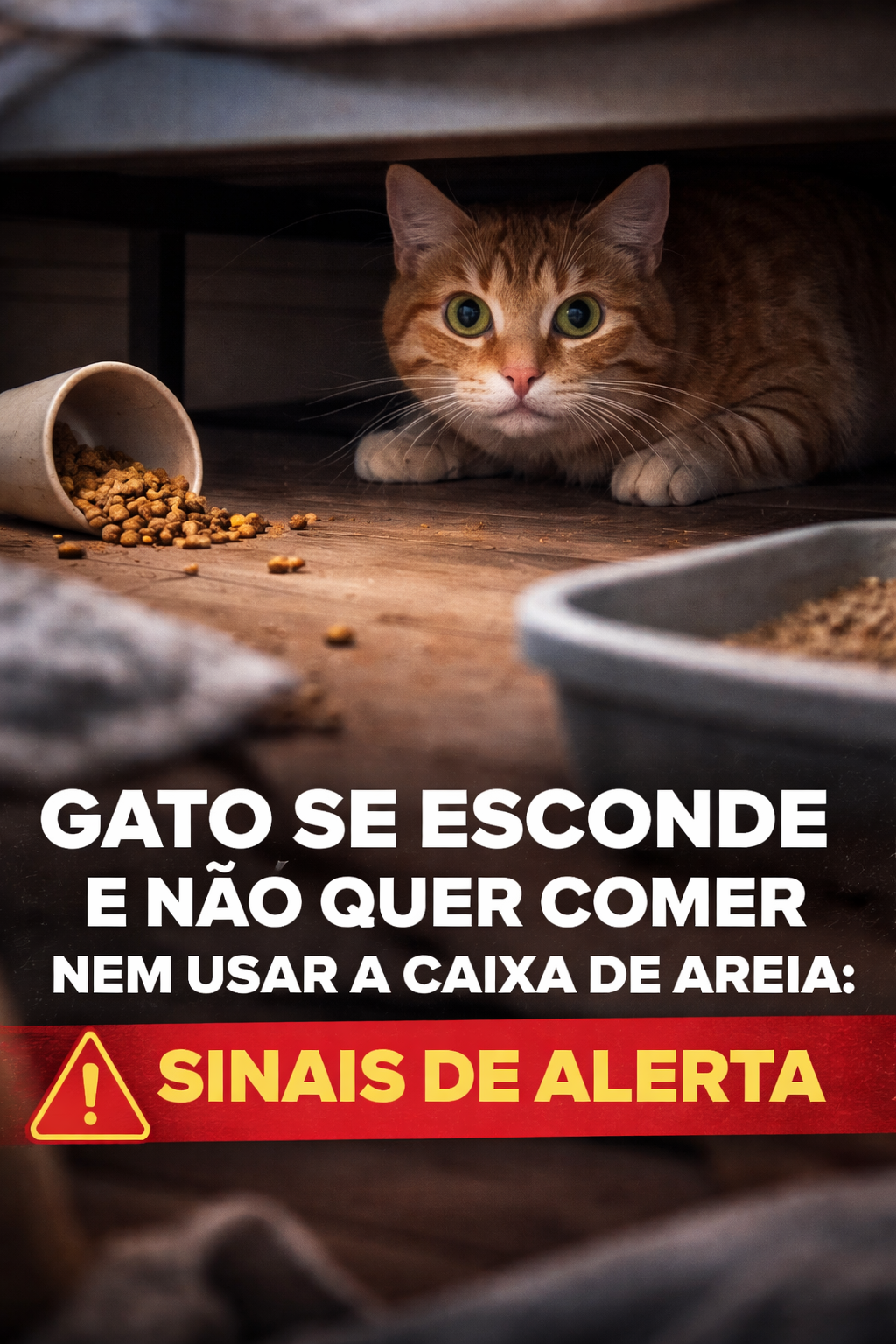 gato se esconde e não quer comer nem usar a caixa de areia