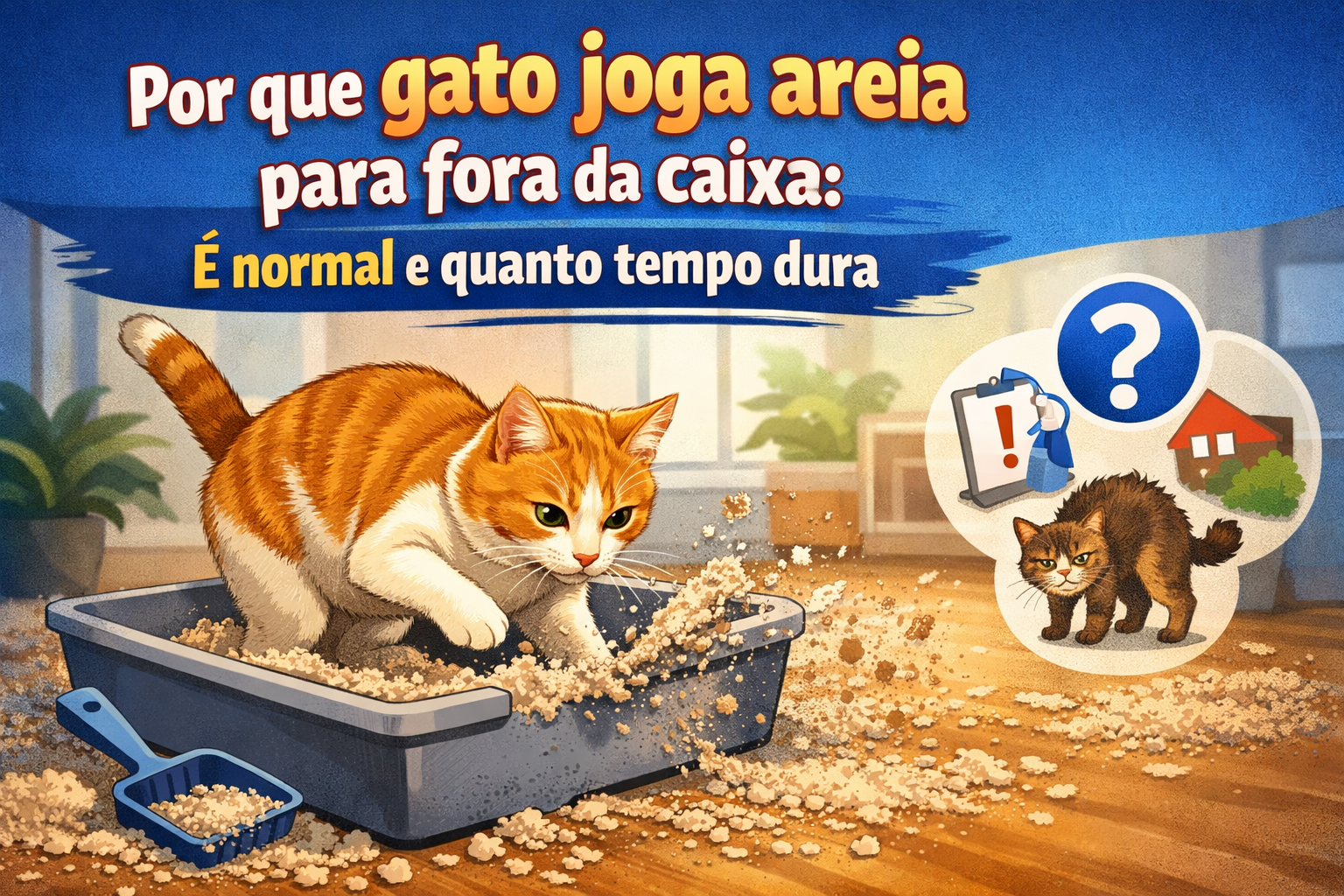 por que gato joga areia para fora da caixa