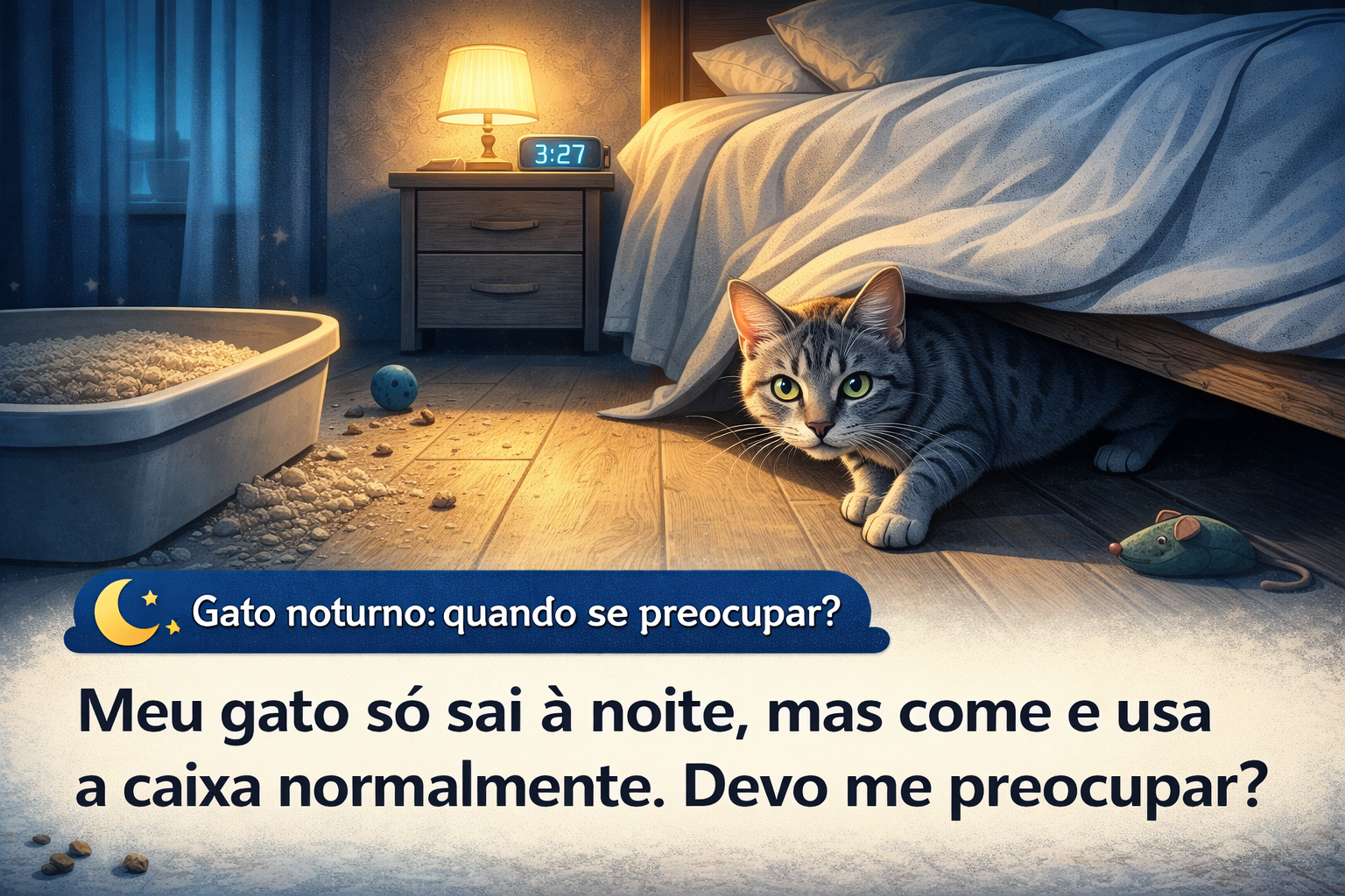 gato se esconde o dia todo e só sai à noite
