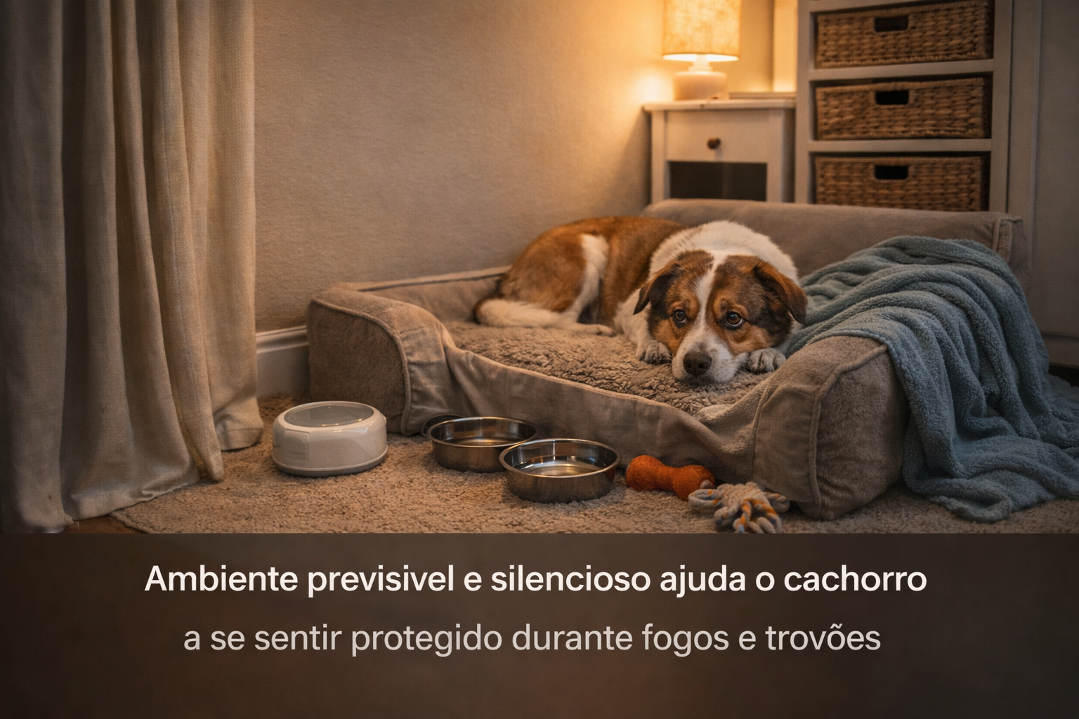 Porto seguro preparado para cachorro com medo de barulho dentro de casa