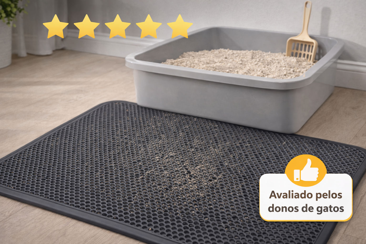 prova social tapete coletor de areia para gatos com avaliações de clientes