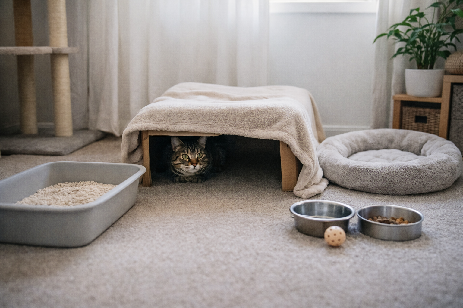 Território base seguro para gato recém-adotado se adaptar sem estresse