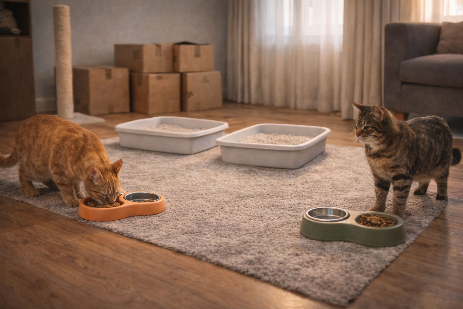 Convivência entre gatos após mudança com recursos separados reduz estresse