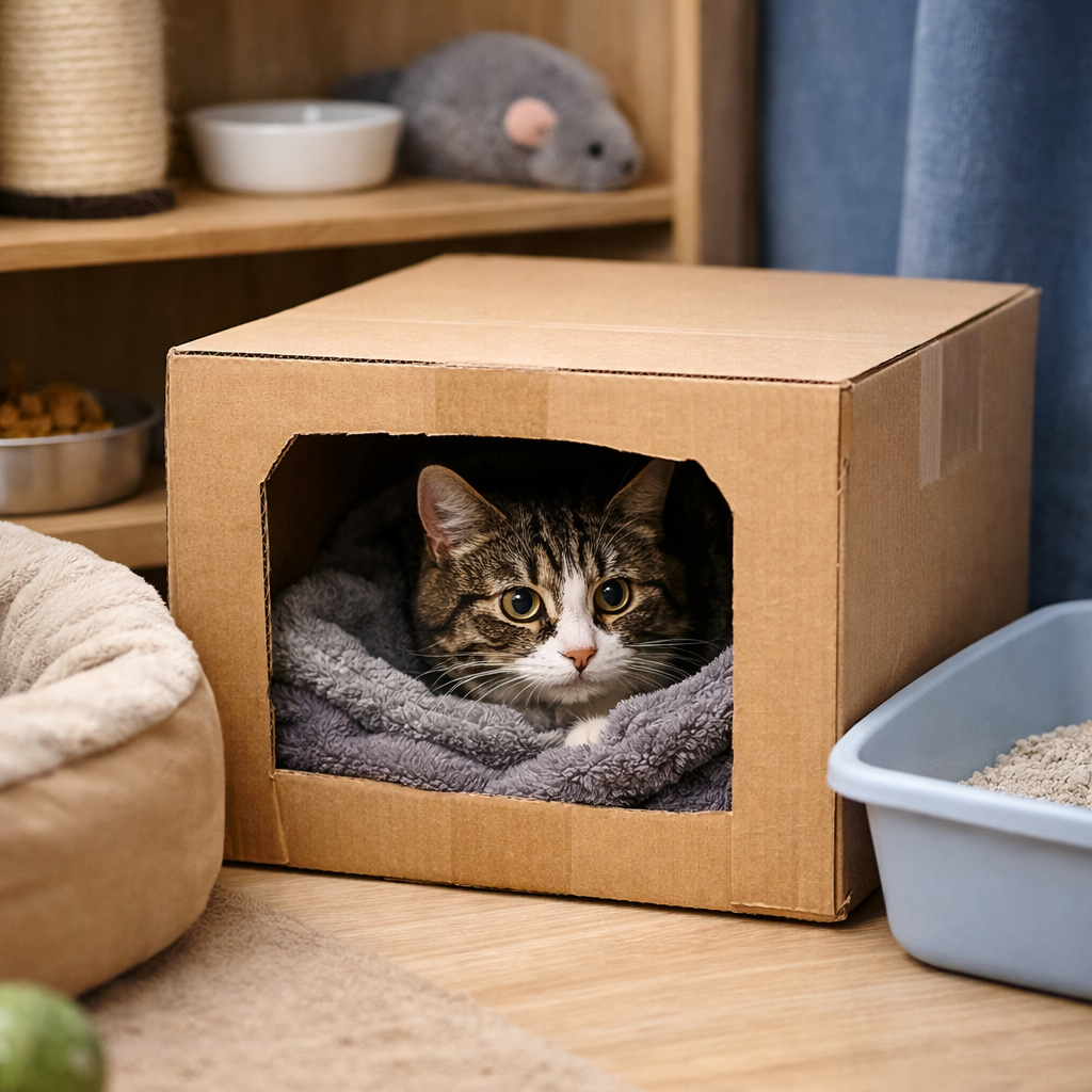 Território seguro para adaptação de gato medroso ao ambiente