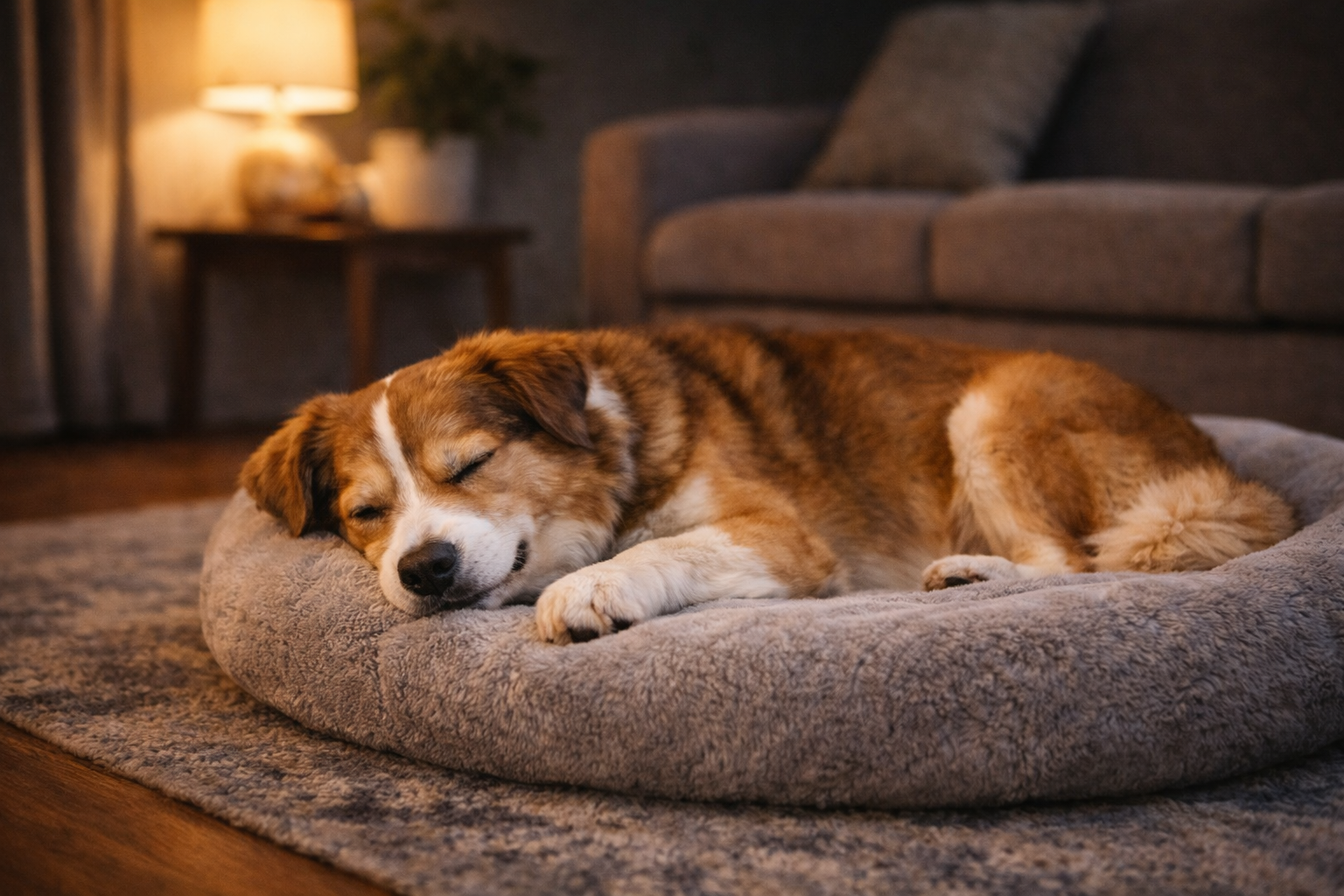 Cachorro calmo após rotina e brinquedos para cachorro ansioso usados corretamente