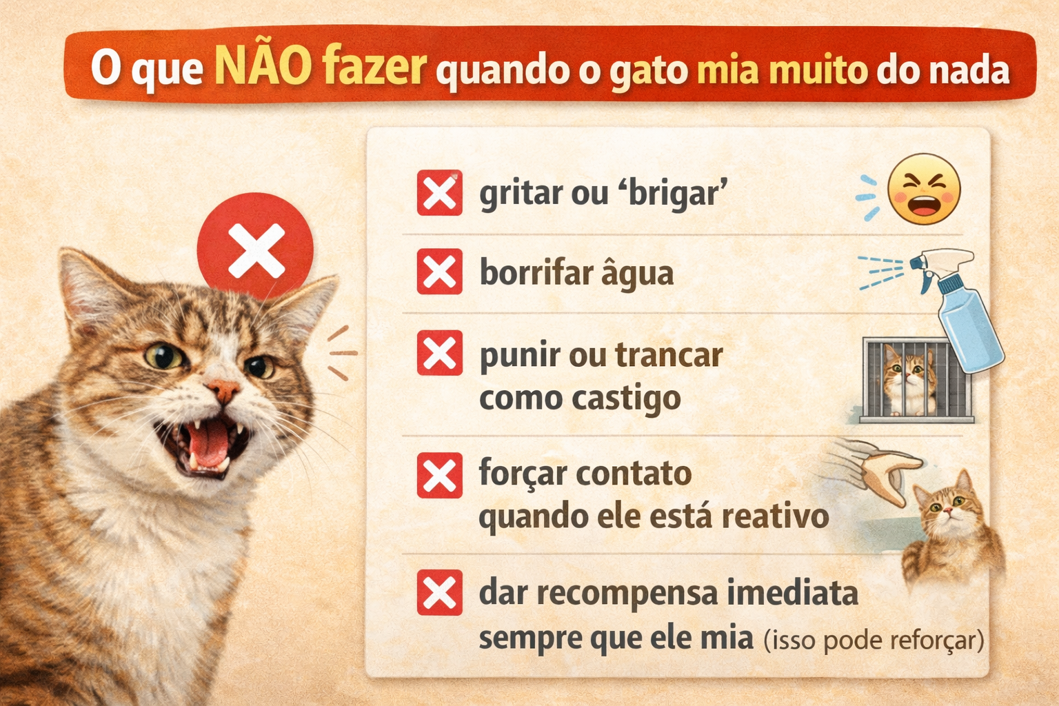 Gato calmo ao lado do tutor relaxado em casa, representando a solução para o miado excessivo e melhora do bem-estar felino