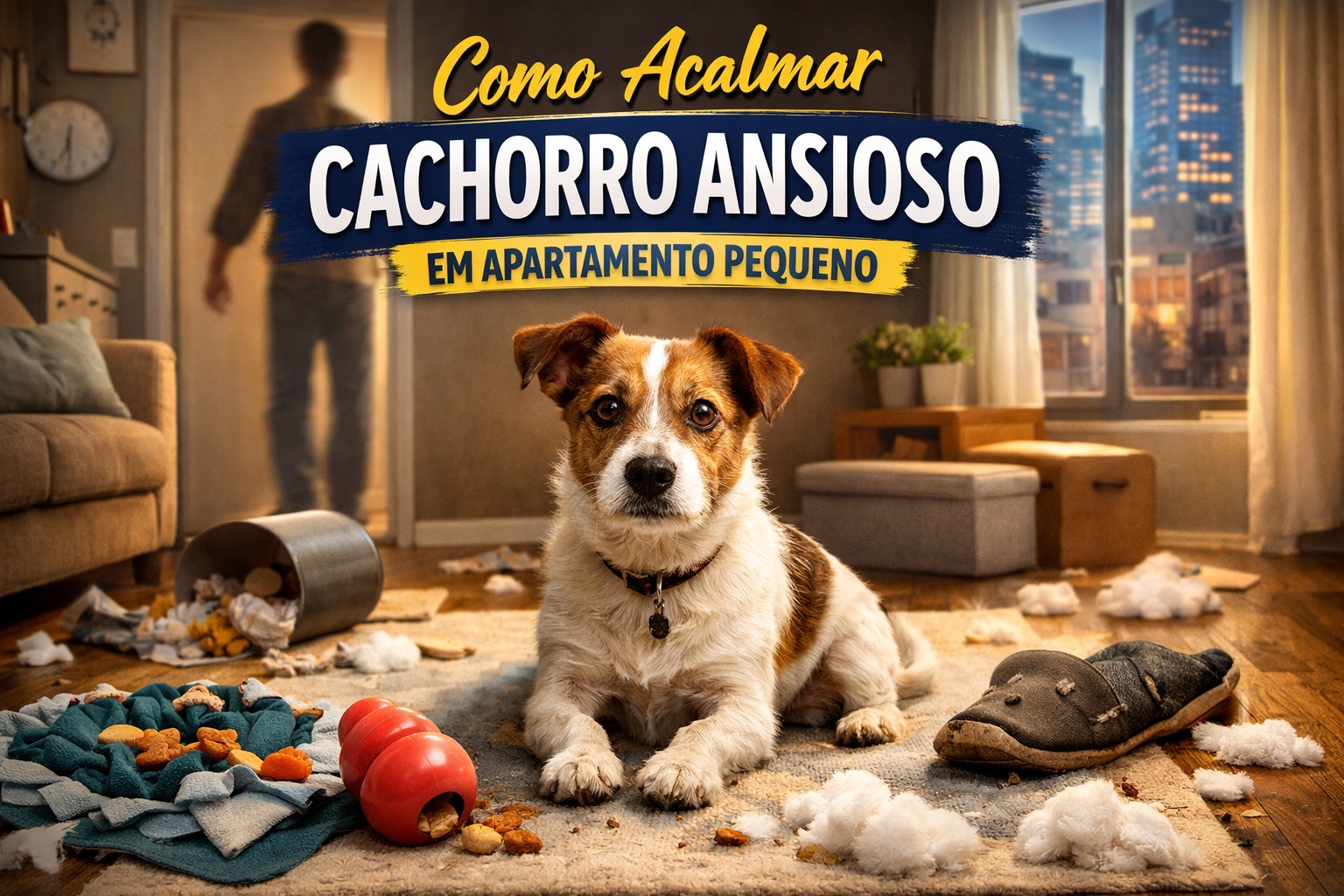 Como acalmar Cachorro ansioso em apartamento pequeno com sinais de estresse e destruição enquanto tutor sai de casa