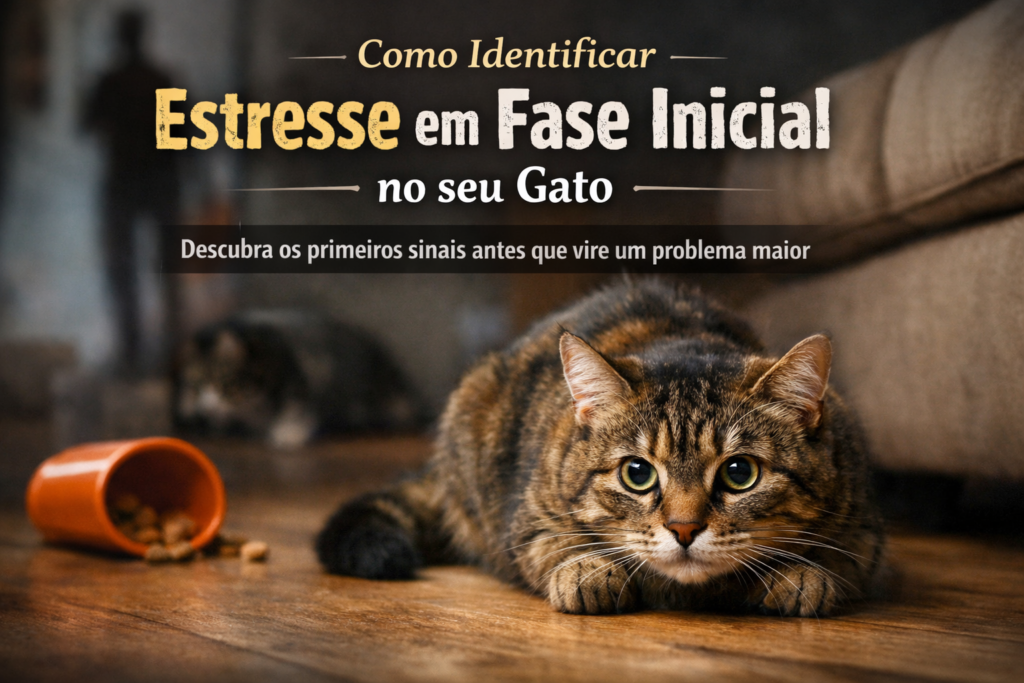 Como identificar estresse em fase inicial no gato: sinais sutis como orelhas lateralizadas e postura tensa