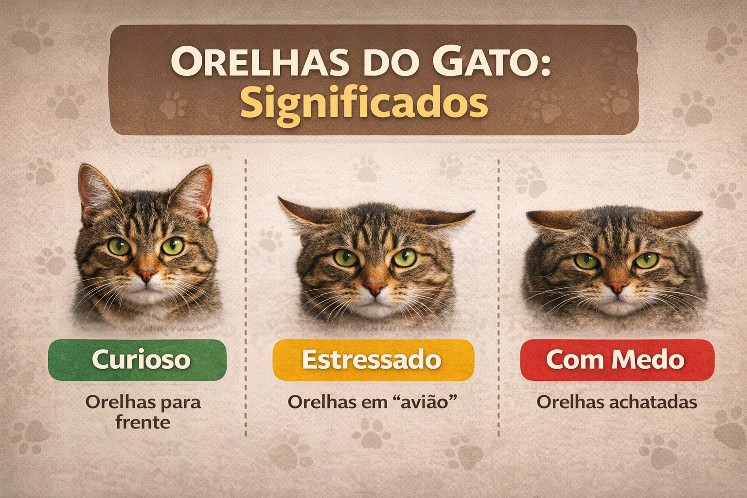Orelhas do gato: significado na linguagem corporal do gato mostrando posições para frente, em avião e achatadas